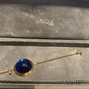 Lalique Crystal Stick Pin Blue